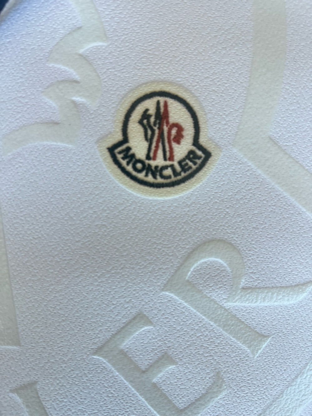 Moncler White Logo Paper shopping Tote w Black Ribbon Handles PLUS receipt cover - Picture 2 of 10
